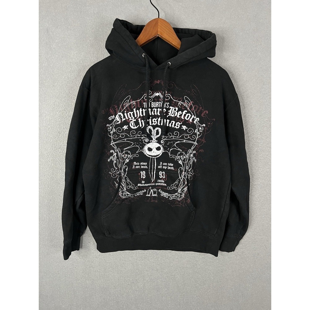 Vintage A Nightmare Before‎ Christmas Sweatshirt Mens Small Hoodie Black